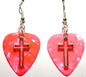 FaithStrings™ Cross Drop Earrings – Handmade Guitar-Inspired Dangles