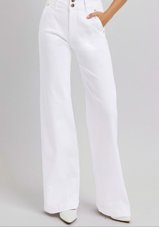 Essential Tummy Control High-Rise Wide Leg Jeans
