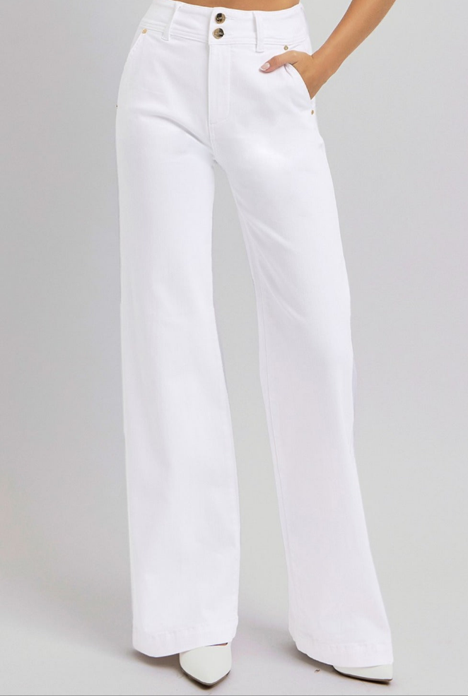 Essential Tummy Control High-Rise Wide Leg Jeans