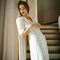 Unapologetic Grace: Embroidered Cotton Puff Sleeve Maxi Dress