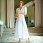 Unapologetic Grace: Embroidered Cotton Puff Sleeve Maxi Dress