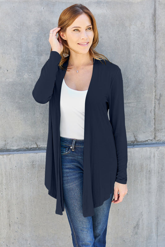 Classic Bae Full-Size Open Front Long Sleeve Cardigan - Everyday Essentials