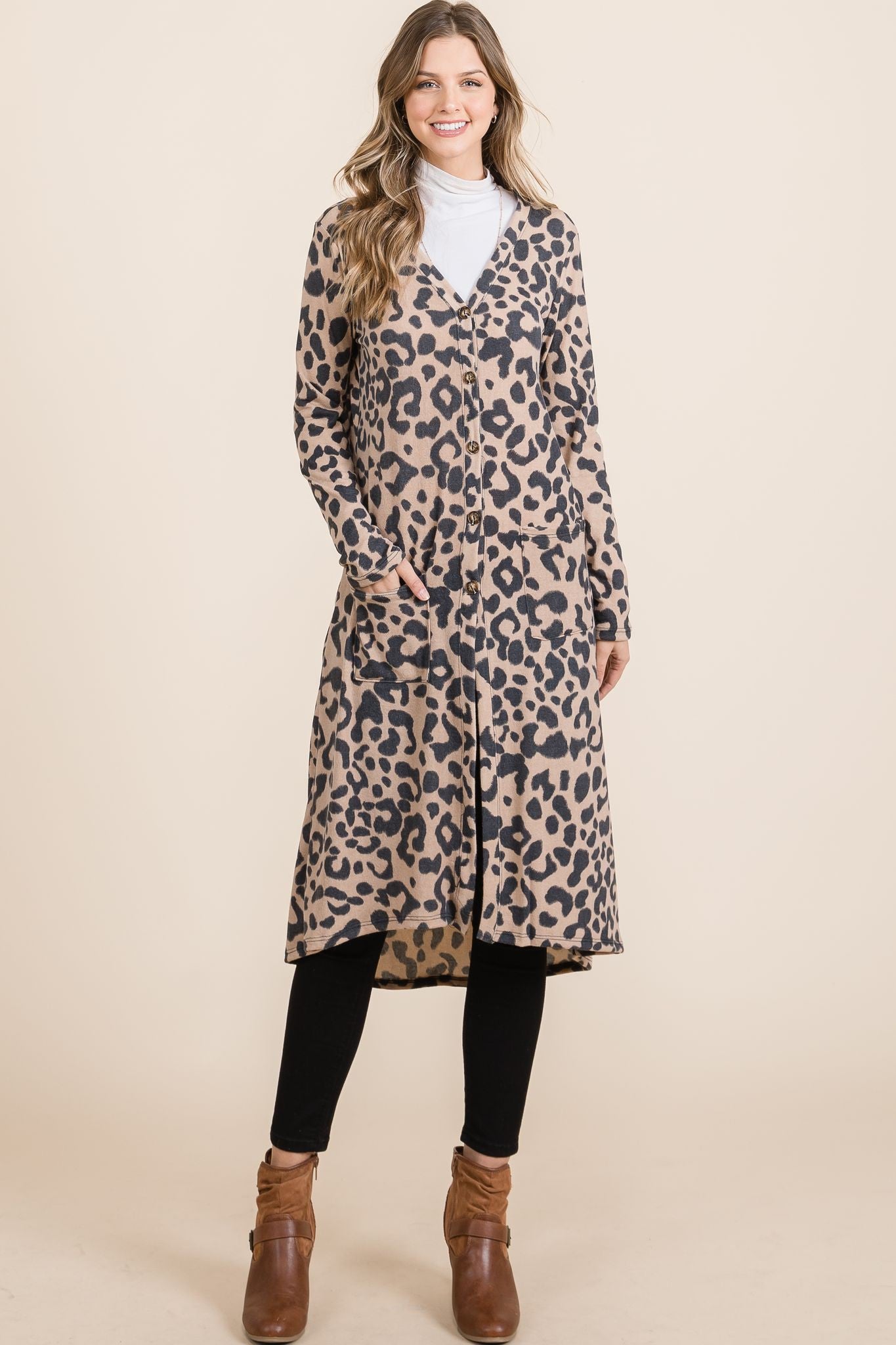 Wild Grace Full Size Leopard Cardigan