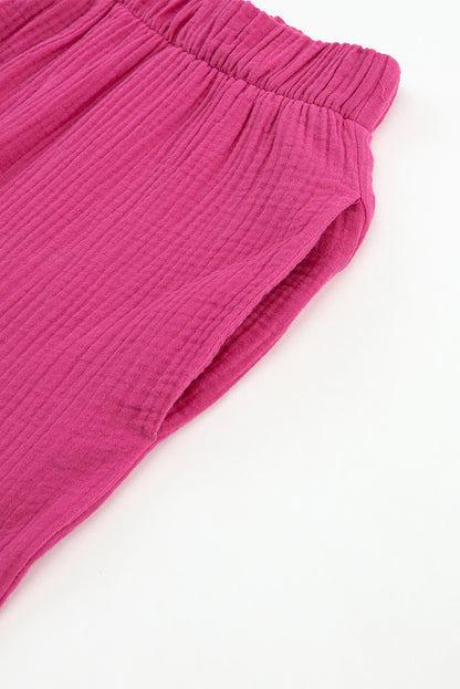 Modern  High Waist Ruffled Rose Bell Bottom Pants