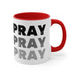 Ceramic Mug 11oz - Pray on it Over it Through it Black Illustration