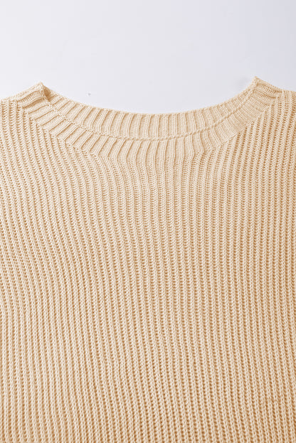 Modern Apricot Side-Slit Tunic Sweater