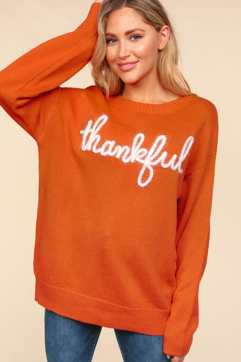 Thankful Metallic Knit Sweater