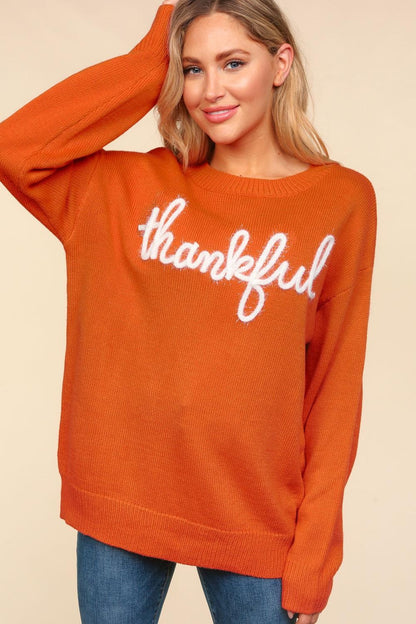 Thankful Metallic Knit Sweater
