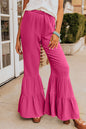 Modern  High Waist Ruffled Rose Bell Bottom Pants
