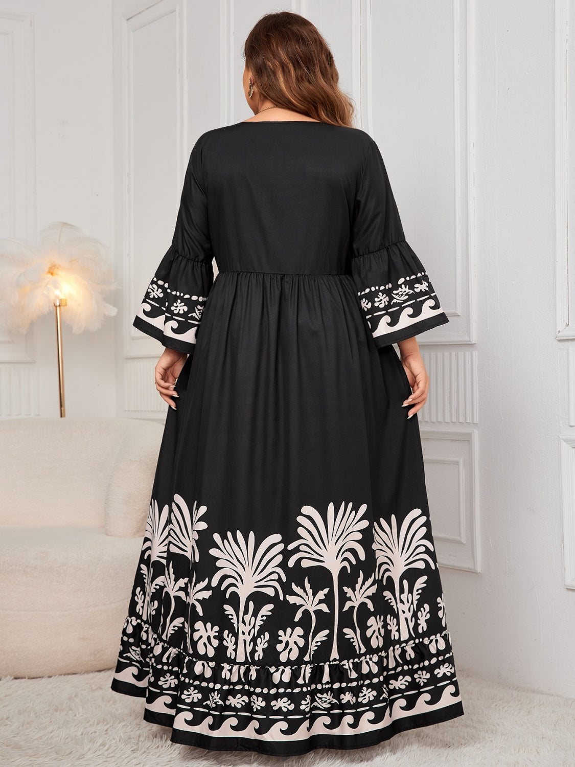 Unapologetic Elegance Honey Printed Maxi Dress - Plus Size Perfection