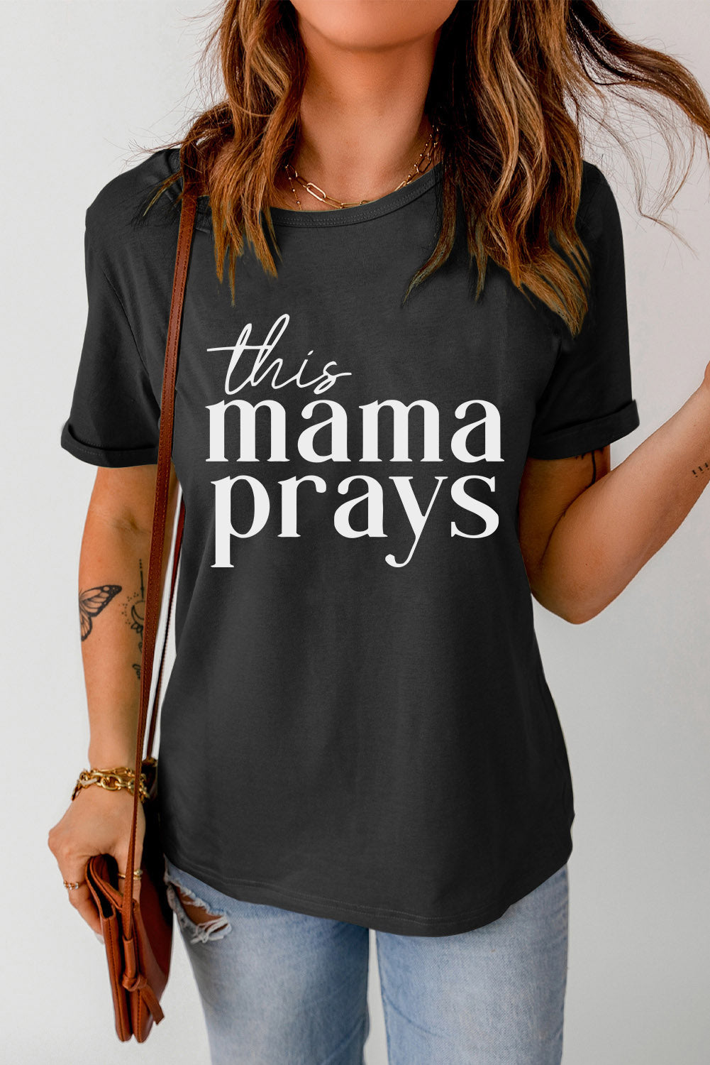 This Mama Prays - Christian Mom Essential Graphic Tee