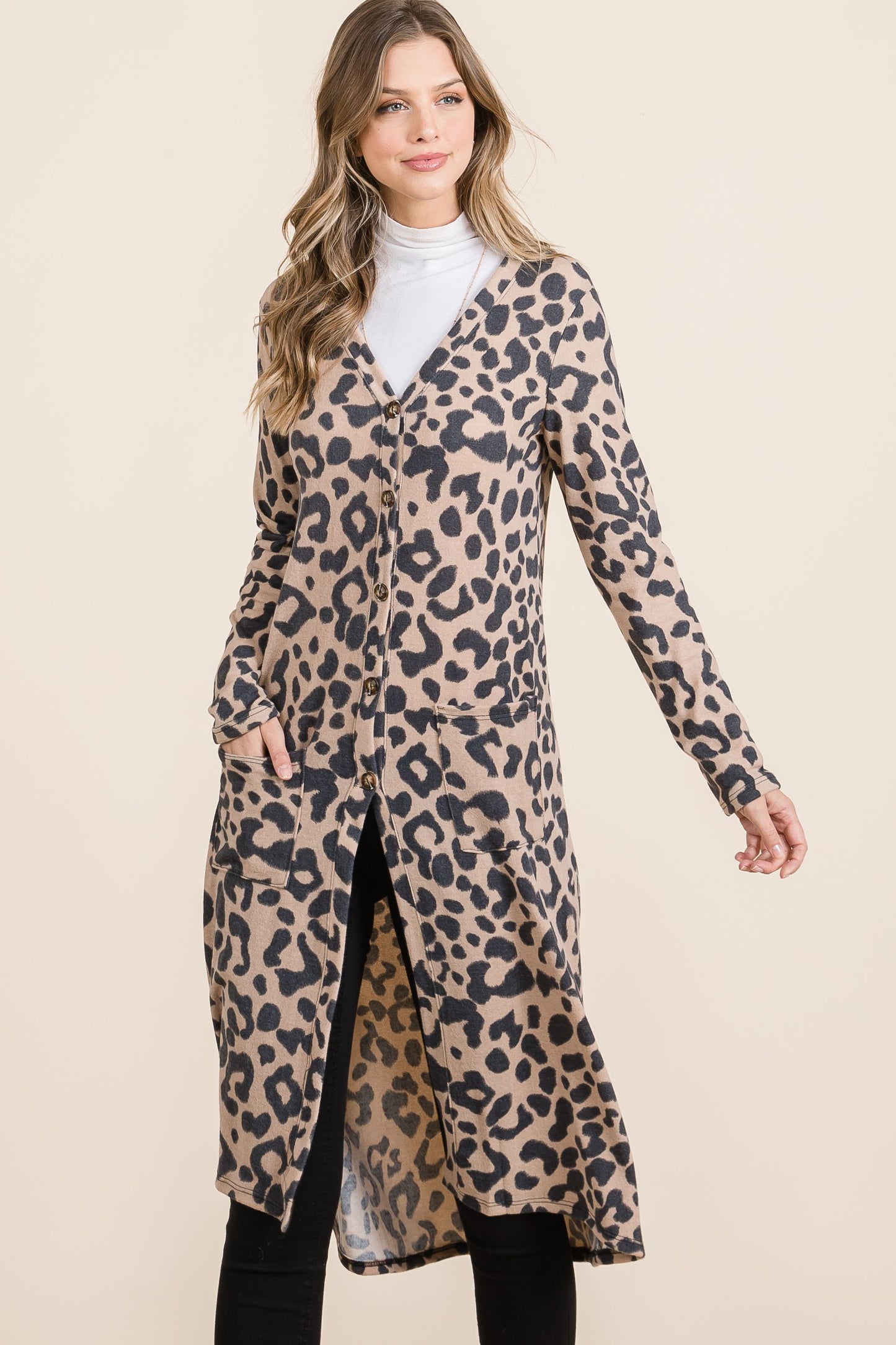 Wild Grace Full Size Leopard Cardigan