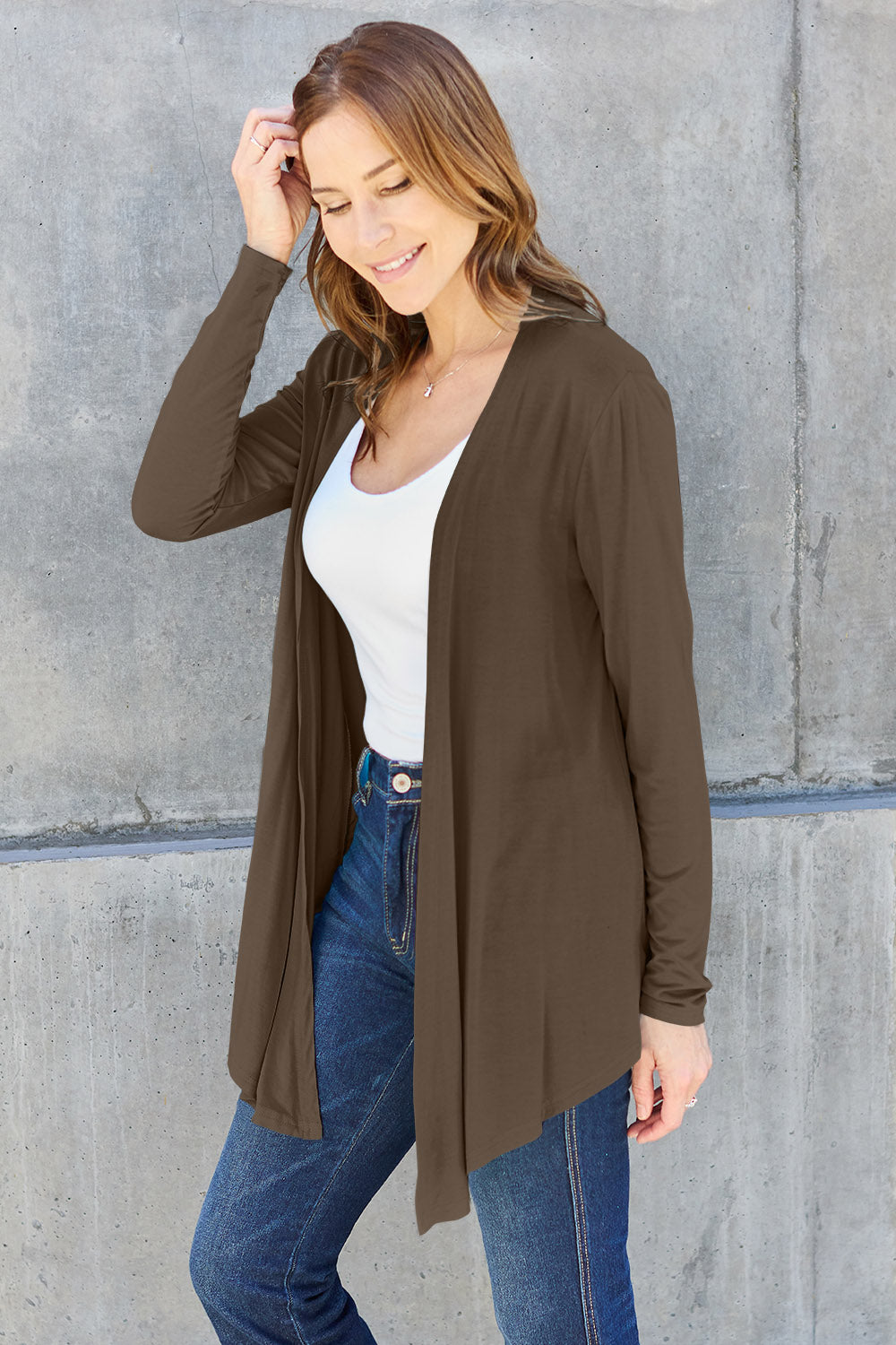 Classic Bae Full-Size Open Front Long Sleeve Cardigan - Everyday Essentials