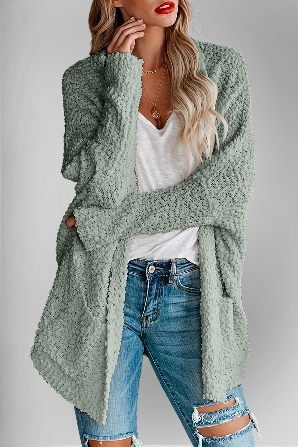 Unapologetic Essential Pocketed Open-Front Cardigan