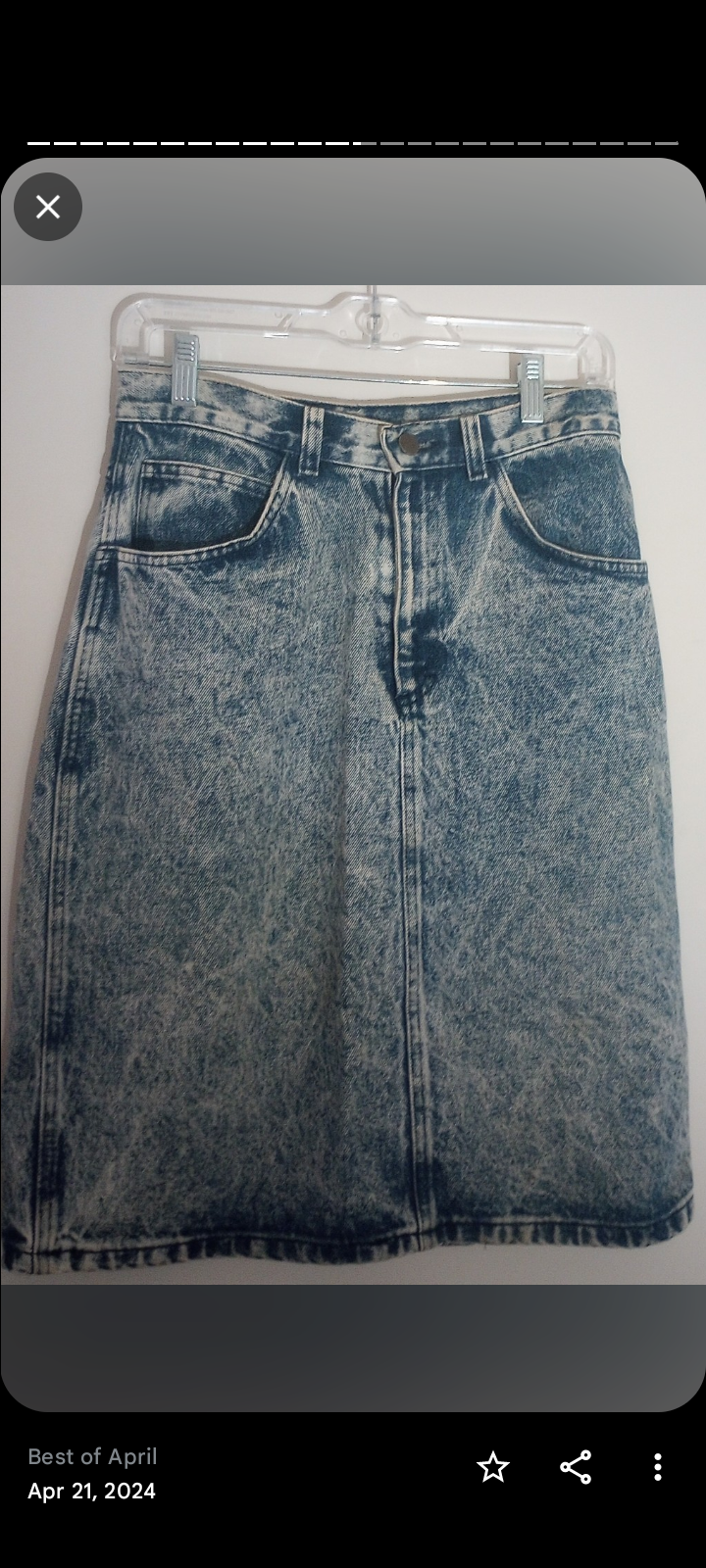 Revived Classic Stonewashed Denim Knee-Length Skirt