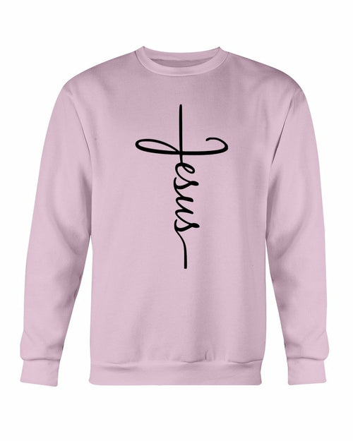 Modern Modest JESUS Script Sweatshirt
