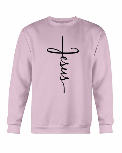 Modern Modest JESUS Script Sweatshirt